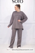 Conjunto ELENA 39136 GRIS OSCURO / S/M