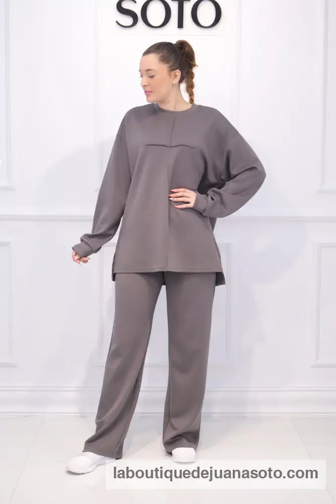 Conjunto ELENA 39136 GRIS OSCURO / S/M