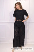 Conjunto perforado CK8138 NEGRO / S/M