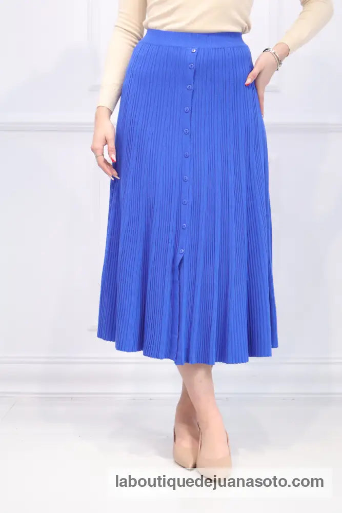 Falda botones H-089 AZULINA