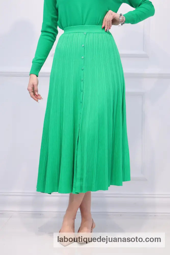 Falda botones H-089 VERDE ANDALUCIA