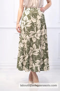 Falda flor 24222 BEIG/VERDE