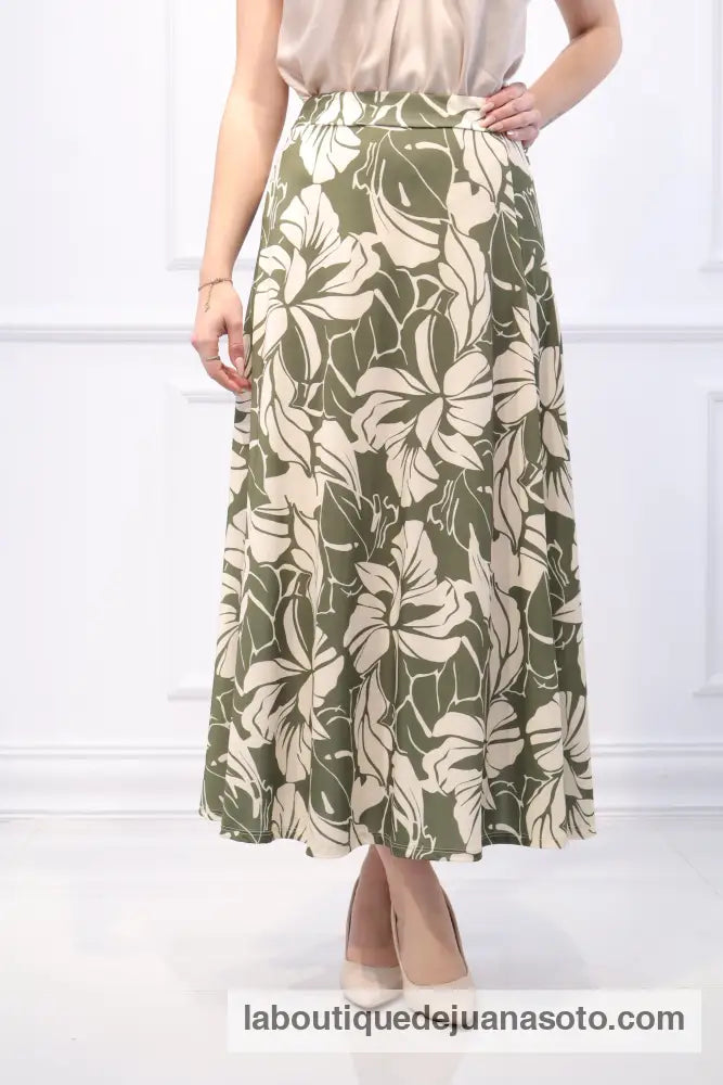 Falda flor 24222 BEIG/VERDE