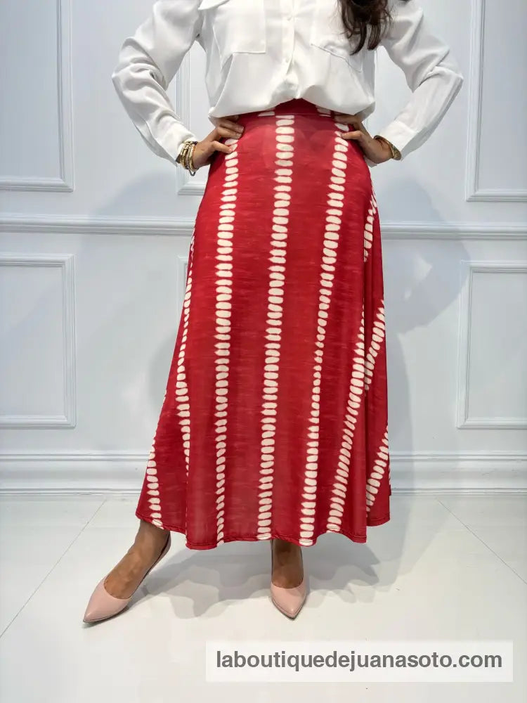 Falda punto licra 3785 (boho) ROJO