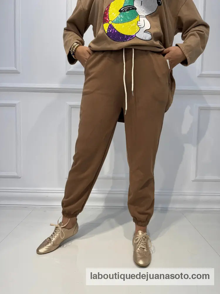 Pantalon sport puño 24778 CAMEL