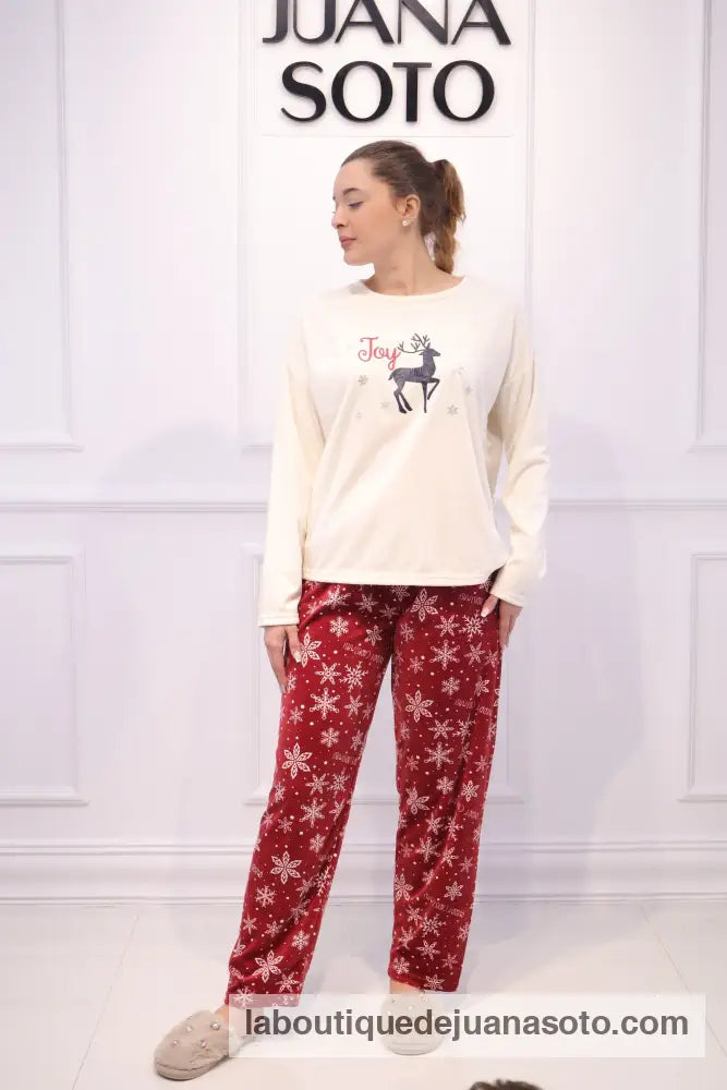 Pijama navidad reno g0181 BEIG / S